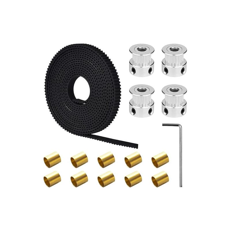 DAOKAI GT2 Courroie de Distribution Longueur 2M,Courroie de Distribution Ouverte pour Imprimante 3D Pas de 2mm 6mm de Large + 20