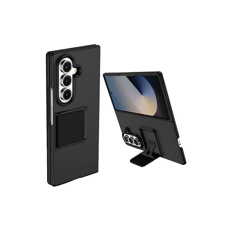 MODFYN Coque pour Samsung Galaxy Z Fold 5 avec Support.Black | Ultra Fine Militaire Antichoc Anti-Rayures Robuste Protection Hou