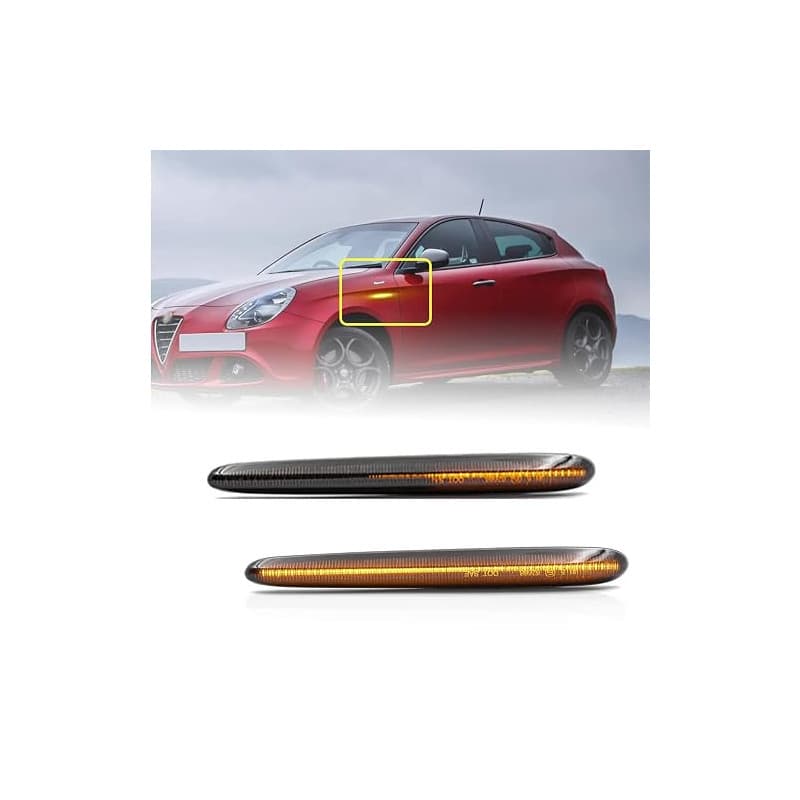 njssjd Clignotants Latéraux LED Dynamiques pour Al-fa R0meo Giulietta | Hayon Type 940 2010-2020, Lot de 2 Feux Répétiteur Latér