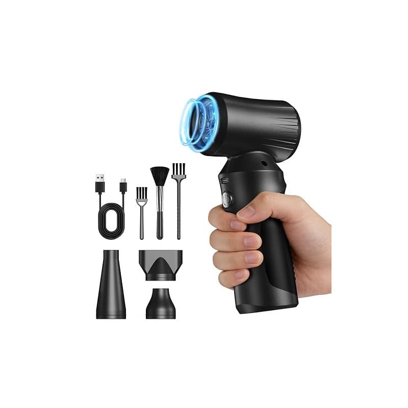 Voniobuy Mini Souffleur Sans fil Puissant, 200000 TR/Min Petit Souffleur Portable, souffleur air comprimé à 3 Vitesses avec Batt
