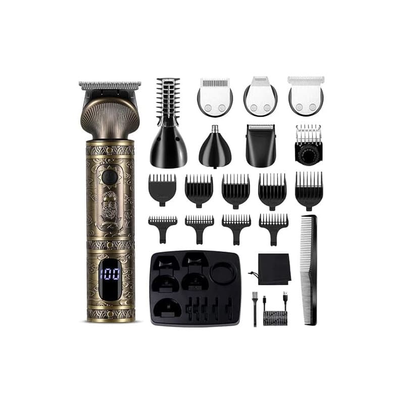 Surker Tondeuse Barbe Homme Tondeuse Cheveux Professionnelle Avec Lame en T de Coupe de Cheveux Chauve 0 mm Rasoir électrique To