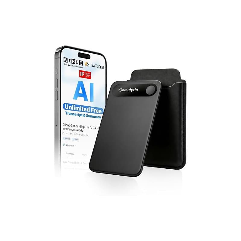 Comulytic Note Pro Enregistreur Vocal IA, Dictaphone de Réunions avec Étui | Dictaphone Enregistreur Vocal, Transcription, Résum