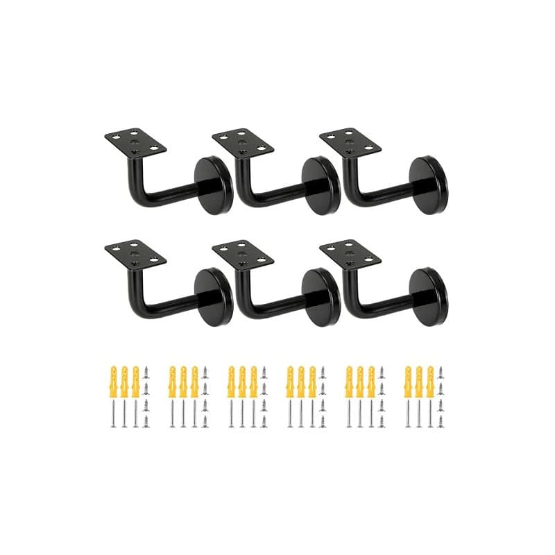 FWEEK 6 Supports de Main Courante Inox Noir 60x80 mm, Support Rampe Escalier Intérieur/Extérieur en Acier 201, avec Vis pour Fix