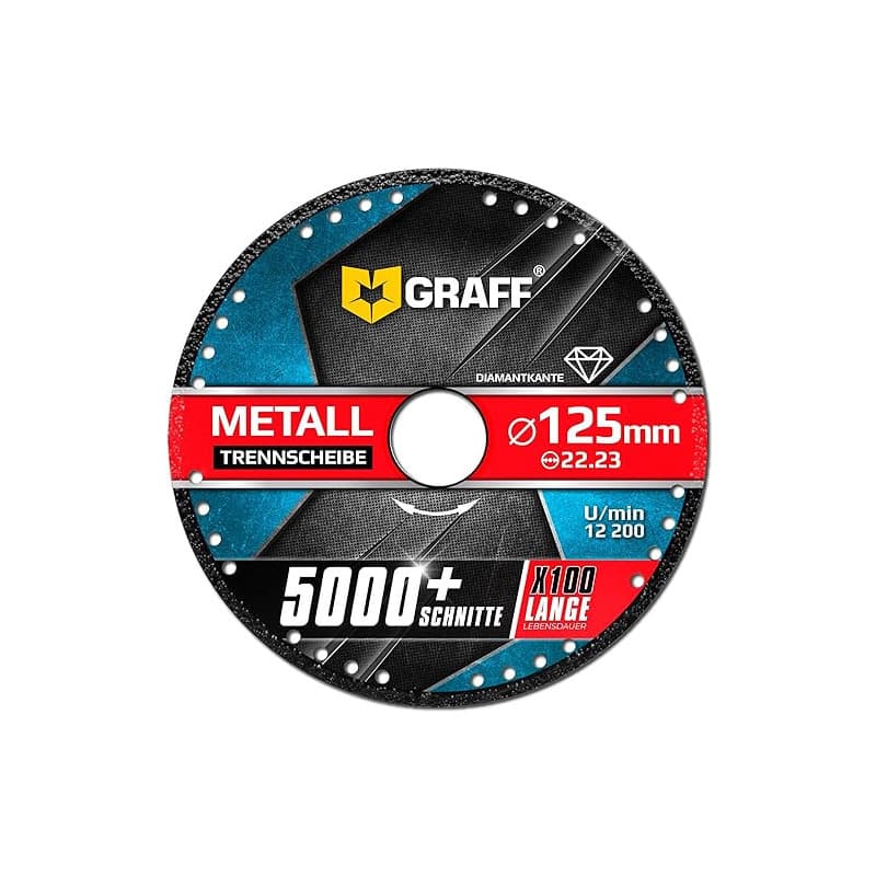 Disque a Tronconner 125 Metal GRAFF Black – Disque Meuleuse pour Fer Métal Acier Inox Aluminium – Disque Diamant pour Meuleuse d
