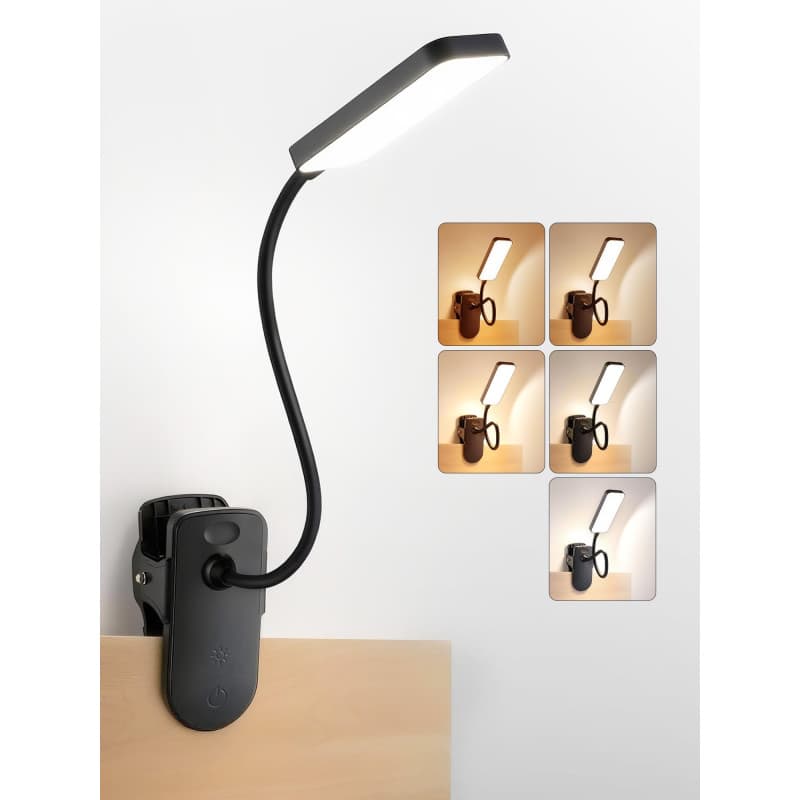 Lampe de Lecture,9 Niveaux de Luminosité+5 Couleur Lampe de Bureau Sans Fil | 4000mAh Lampe LED Rechargeable, 450 Lumens Lampe P
