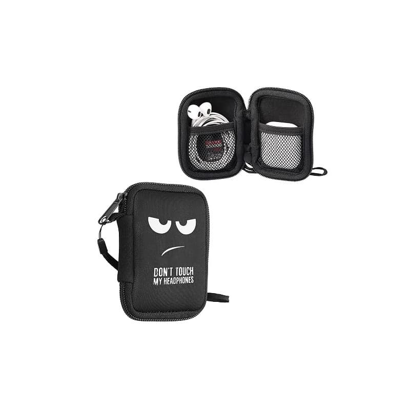 kwmobile Housse écouteurs Compatible avec in-Ear Headphones - Sacoche Protection Antichoc Oreillettes avec Fermeture éclair et F