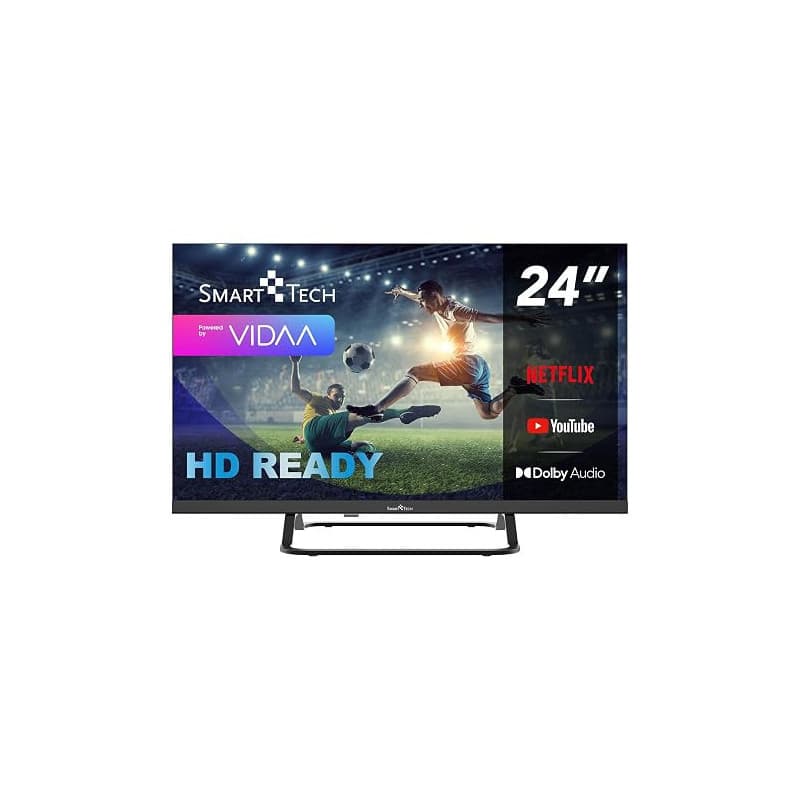 Smart Tech TV LED HD 24' (60 cm) 24HV02V Smart TV VIDAA - Molotov, Netflix, Prime Video, Disney+, Youtube, Plex - 3xHDMI - 2xUSB