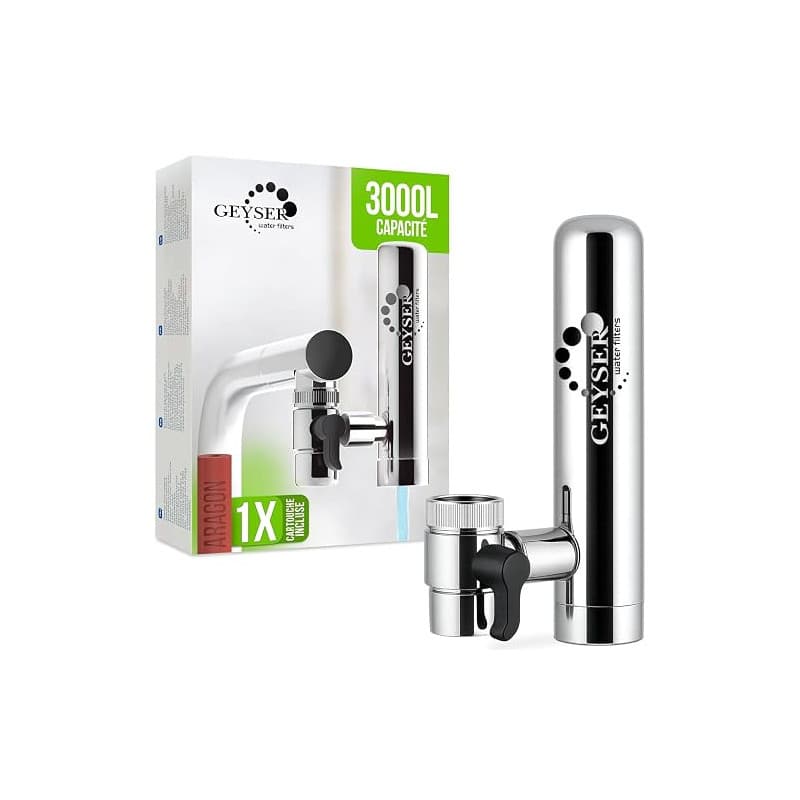 GEYSER EURO (3000L) Filtre Eau Robinet Aragon, Réduit Chlore & Contaminants | Filtre robinet eau potable, purificateur d'eau com