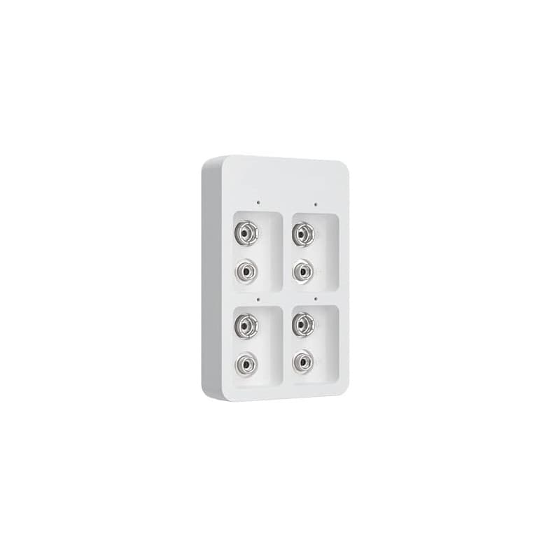 FEETER Chargeur de Batterie 4 Emplacements 9V avec Indicateurs LED Câble USB pour Batteries Rechargeables 9V Ni-/Ni-CD/Li-ION
