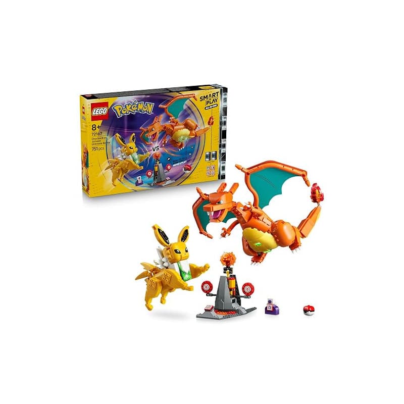 LEGO Pokémon Smart Play : Le Combat Ultime Entre Dracaufeu et Voltali - Jouet Tout-en-Un Interactif avec 2 Smart Briques, 4 Tags