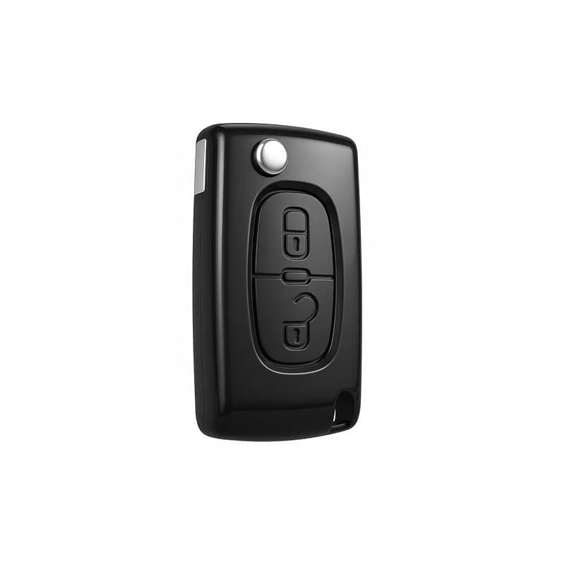 2 Boutons Coque Clé de Voiture, Télécommande Boîtier Clef à Rabat Pliable de Remplacement Compatible avec Peugeot 207 307 308 40