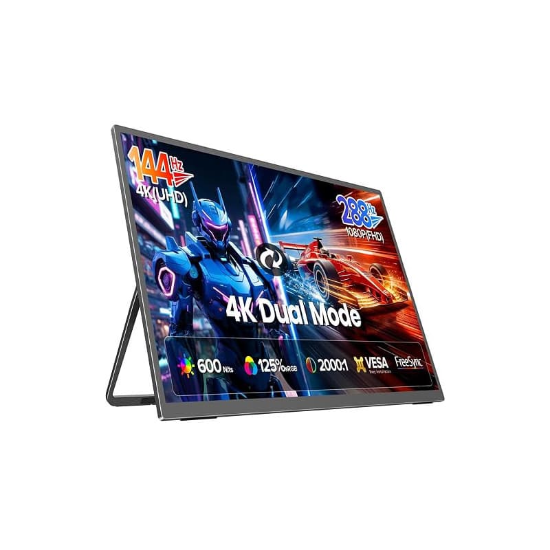UPERFECT 27" 4K 144Hz/1080P 288Hz Double Mode Moniteur Portable, 3840x2160 | 600 Nits Deuxième Écran pour Travail et Jeux, HDMI