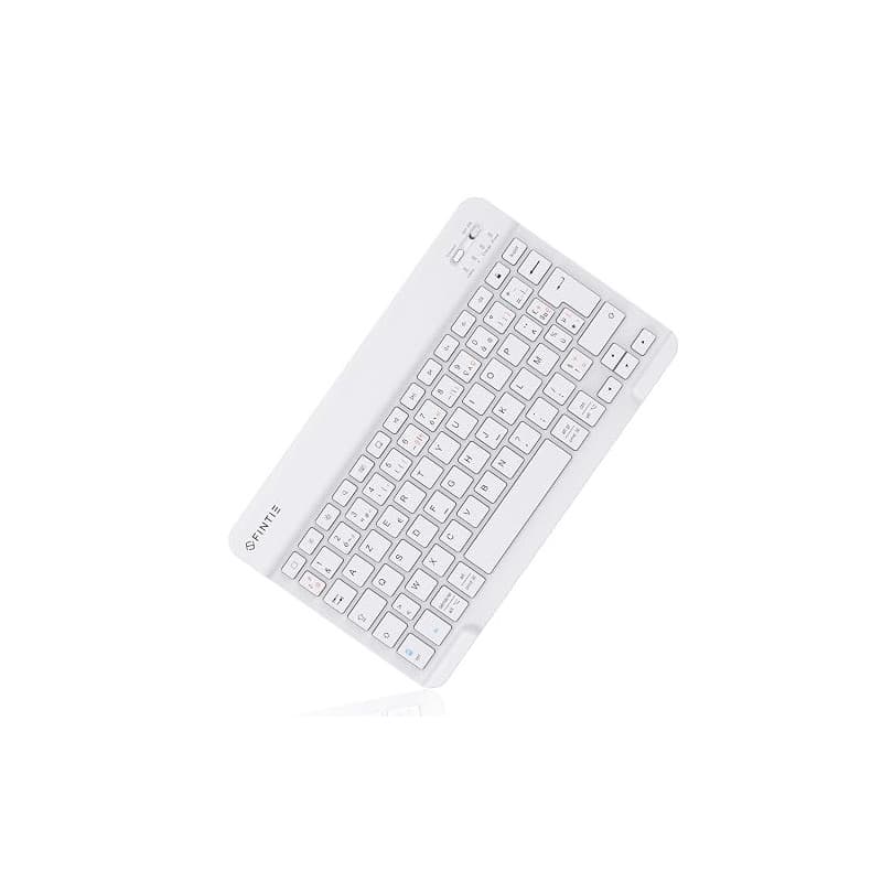 FINTIE Clavier Bluetooth AZERTY 10 Pouces pour iPad & Tablette Android | Clavier Portable Léger et Fin pour Tablette Samsung Gal