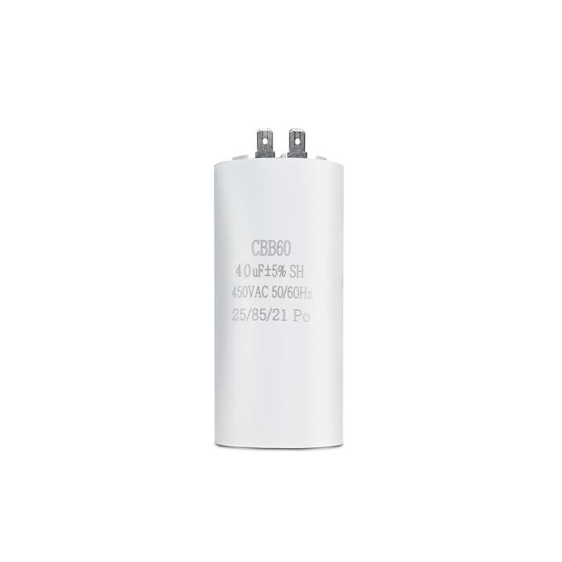 Condensateur CBB60 40µF 450V 2 Bornes 25/85/21 jusqu'à 85 °C – Condensateur de Démarrage Moteur pour Machine à Laver, Climatiseu