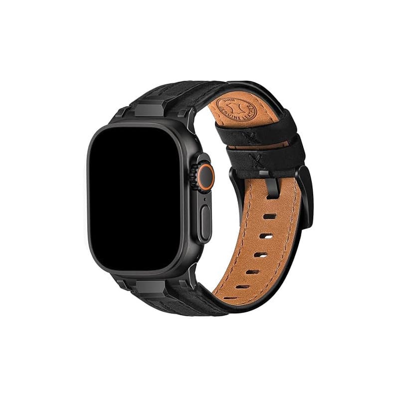 Wristitani Bracelet Cuir Compatible avec Apple Watch 49mm 46mm 45mm 44mm 42mm pour Homme Femme, Bracelet de Remplacement Cuir Vé
