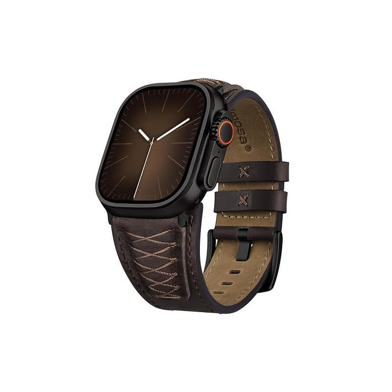 Fullmosa Bracelet en Cuir Véritable pour Apple Watch | Compatible avec iWatch Ultra3/2/1 SE3/2/1 Série 11/10/9/8/7/6/5/4 49mm 46