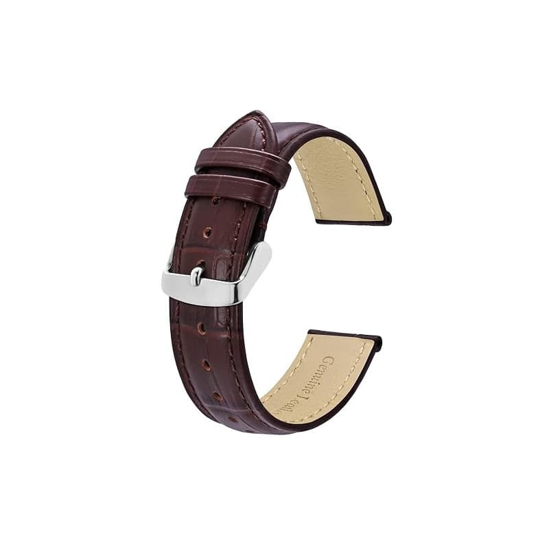 BISONSTRAP Bracelets de Montre, Cuir Gaufré Crocodile, Largeur de Bande - 18mm 19mm 20mm 22mm 24mm 26mm