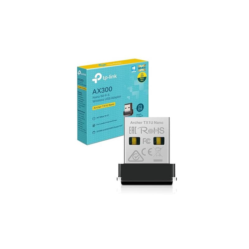 TP-Link Clé WiFi 6 AX300 USB Nano pour PC, Archer TX1U Nano | Format Nano, MU-MIMO, WPA3, mode point d'accès, idéal télétravail/