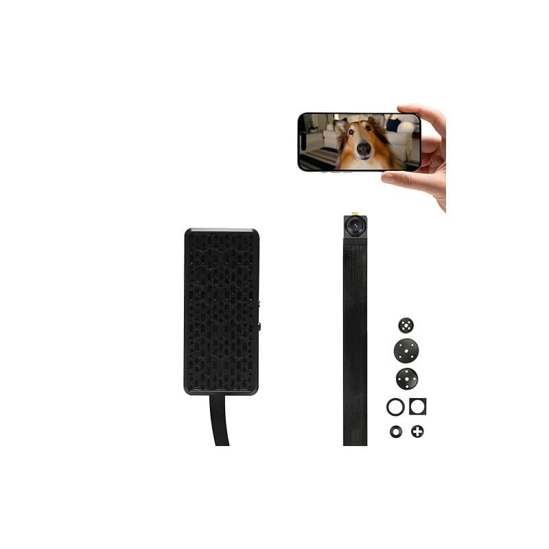 WIWACAM MW5L Caméra Espion WiFi 2K Ultra HD, Tiny Objectif, 800mAh Batterie, Camera sans Fil WLAN de Surveillance Interieur, dét