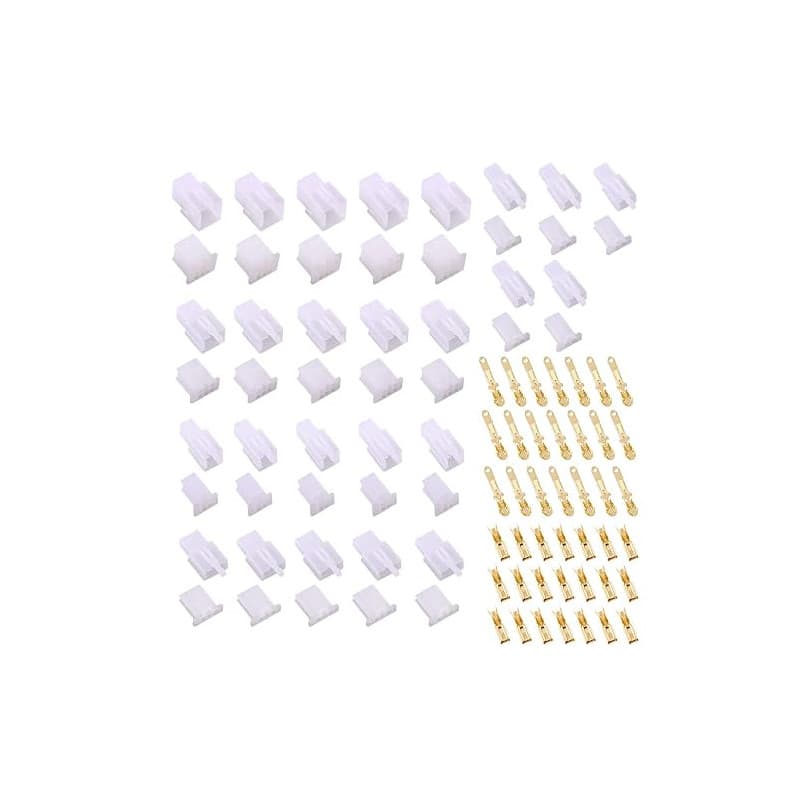 HUAZIZ 290 Pcs Connecteur Electrique 2.8mm Pas 2 3 4 6 9 Broches Mâle Femelle Terminal Plug, 2.8mm Connecteur de Fil Électrique,