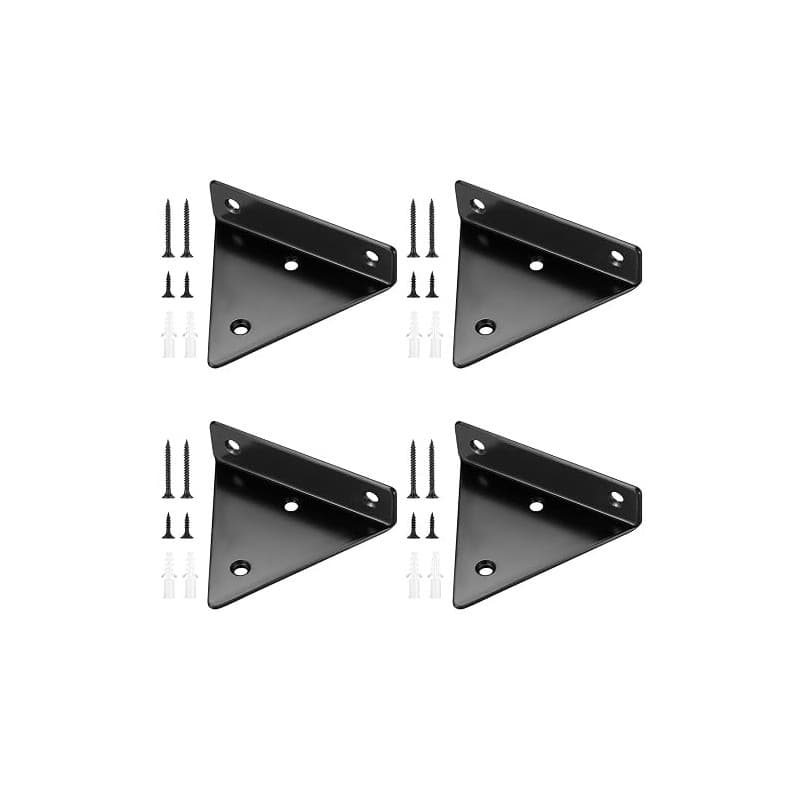 4 Pièces Supports d'étagère Flottants, Supports à Tablettes Muraux Triangulaires Invisibles, Equerre Etagere Murale Métal pour é