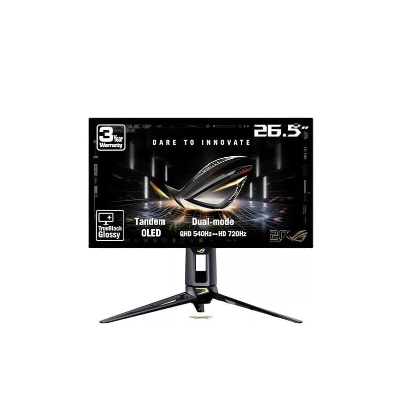 ASUS ROG Swift PG27AQWP-G Écran de Jeu Tandem OLED 27" QHD 540 Hz | Dual Mode FHD 720Hz, OLED Care Pro, TrueBlack Glossy, G-SYNC