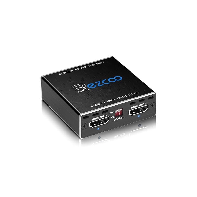 4K 60Hz Splitter HDMI 1 entrée 2 Sorties 1080P 120Hz HDCP HDR 18Gbps UHD Dolby Vision Atmos EDID Scaler 4K 1080P Répartiteur HDM