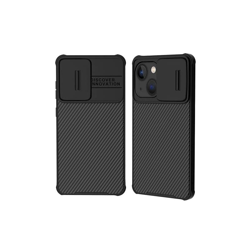 XTCASE Coque pour iPhone 13/14, Protection Caméra Étui avec Ultra Mince Coulisse Cache Objectif, Plastique Dur Housse Arrière An
