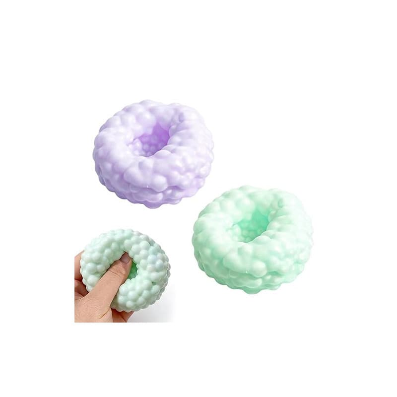 Lot de 2 Balles Anti-Stress Sensorielles, Balles Anti-Stress Raisin, Jouet Fidget Doux, Squeeze Toys pour Adultes, Aide à la Rel