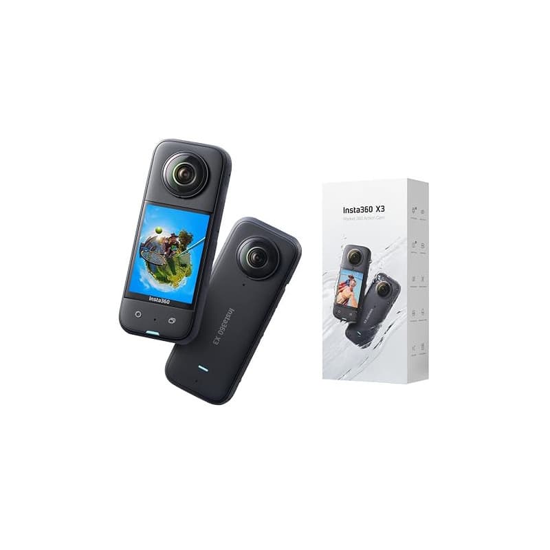 Insta360 X3 Pack Standard - Caméra 360 5,7K pour Moto, Sport | Camera vlog, étanche, effet de perche à selfie invisible, vidéo H