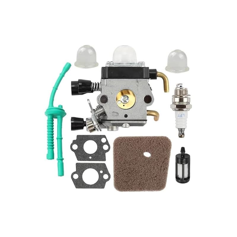 AMZSKU Kit carburateur pour STIHL FS55 FS55R FS55RC FS38 KM55 HL45 KM55R filtre à air kit pilote carburant kit bougie sept paque
