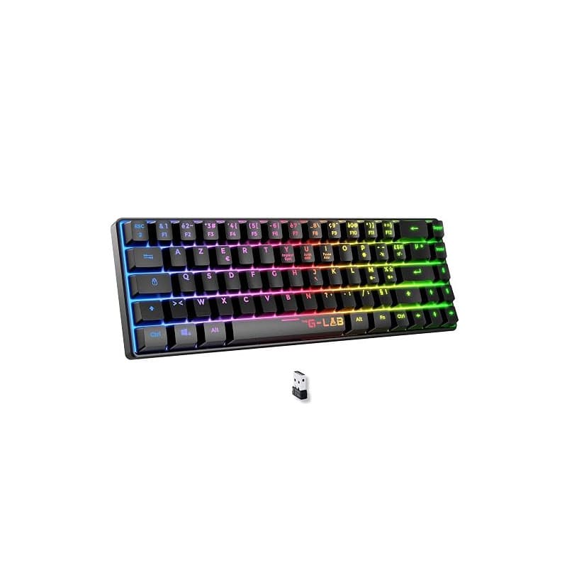 The G-Lab Keyz Hydrogen WL - Clavier Gamer sans Fil 60% RGB Noir AZERTY FR | Sans Fil Triple Mode 2.4GHz/Bluetooth/Filaire, Form