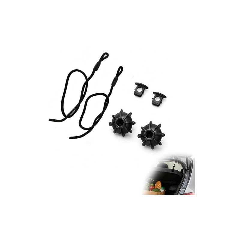 Savento Corde pour Étagère Arrière Voiture Attache Plage Arrière Noir | cordon en nylon résistant, balle en caoutchouc souple, l