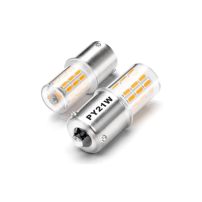 PY21W BAU15S ampoules LED Ambre, Super Flashing Clignotant, 250LM, 2Pièces | Canbus Sans Erreur, 12V-24V 7507 ampoules LED pour