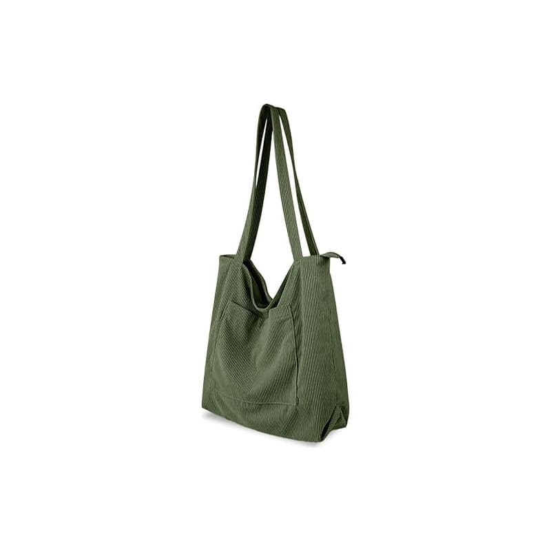 flintronic Tote Bag, Sac Fourre Tout, Sac à Main en Velours Côtelé pour Femme, Sac à Bandoulière avec Zippée, Sac Cabas pour le