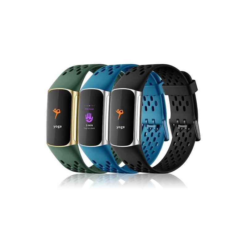 Epova 3 Pack Bracelets Compatibles avec Bracelet Fitbit Charge 5/ Fitbit Charge 6, Bracelets de Sport Souples Remplacement Ajust