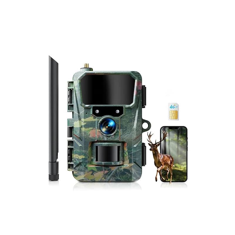 WOLFANG Caméra de Chasse 4G,48MP 2K HD Camera Chasse avec Détection de Mouvement, Vision Nocturne, Déclenchement 0,2s, IP66 Etan