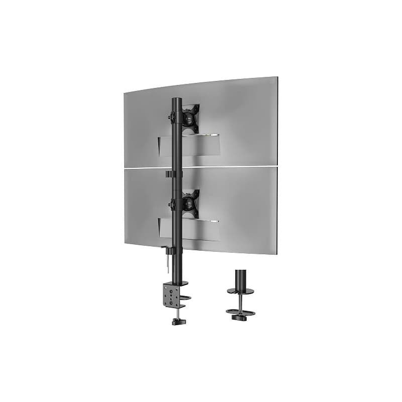 BONTEC Support Ecran PC Double Vertical, 13-34 Pouces, 10 kg par Bras | Doubl Ecran Articule VESA 75x75/100x100mm, Rotation 360°