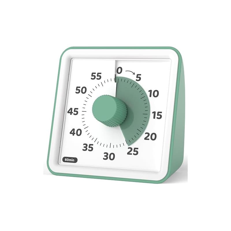 LIORQUE Minuteur Visuel 60 Minutes, Compte a Rebours Silencieux sans Tictac | Pause 3s, Sans Tictac, Alarme 3 Niveaux, Aimante,