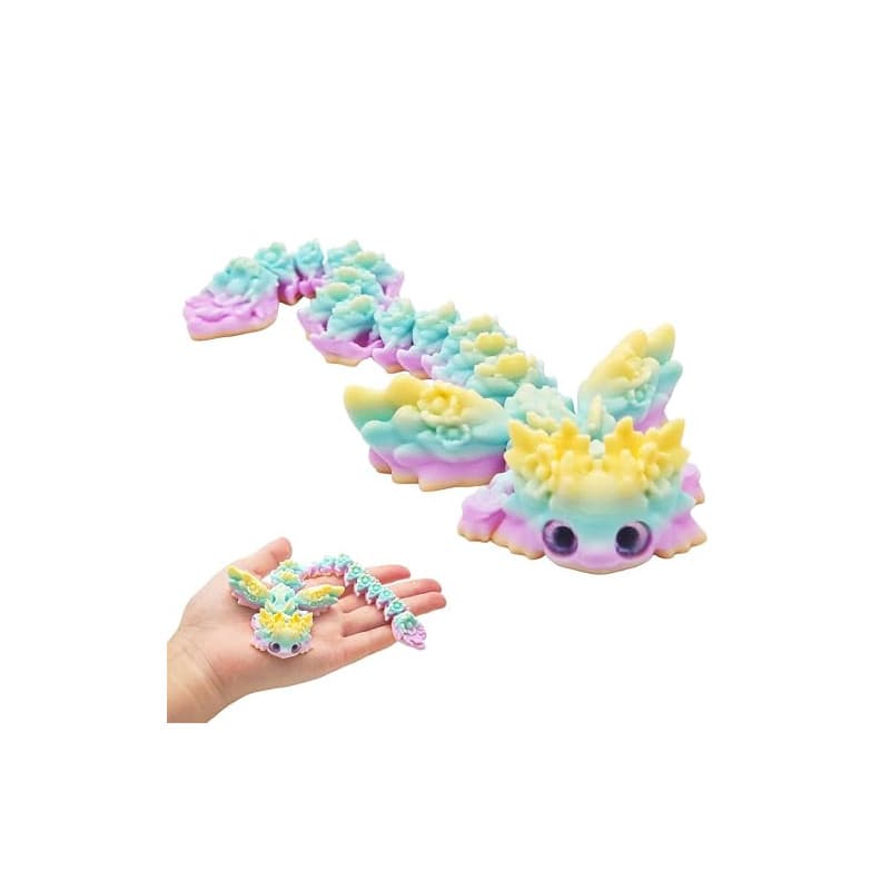 TaimeiMao Axolotl Imprimé en 3D, Axolotl Jouet Serpent, Articulation Mobile | Animaux Imprimés en 3D, Convient pour les Voitures