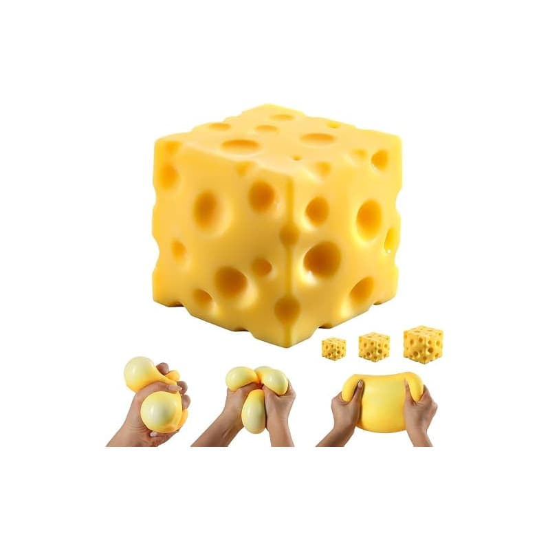 Squishy Fromage Rebond Lent Anti Stress – Jouet Sensoriel Fromage Réaliste Souple pour Adultes Enfants, Cheese Squishy Fidget To