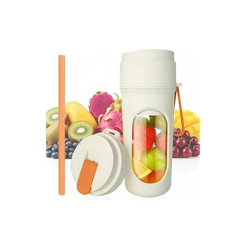 Blender Portable, 450ml Mini Mixeur Smoothie, Appareil À Smoothie avec 12 Lames, Blinder Smoothies Rechargeable par USB, Petit B