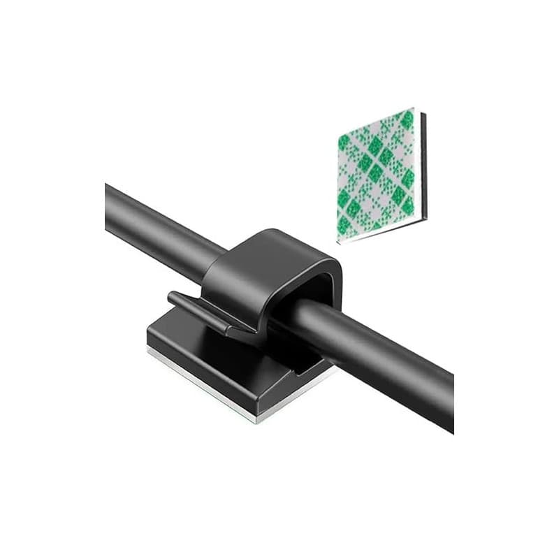 JYSNOW Clips Cable Adhesif, 50 Pièces Clip Cable Bureau Noir | Clip pour Câbles, Support de Fixation de Câbles, Matériau PP, aux