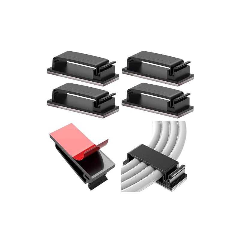 Vinabo 10PCS Clips de Câble Adhésifs,Organisateur Cable,Câble Management | pour Organiseur de Fils Electriques Câbles de Gestion