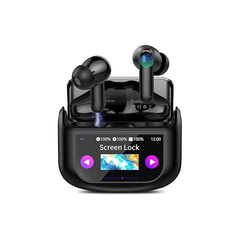 AI Écouteur Traducteur Instantané 164 Langues, ANC/ENC Réduction du Bruit | 7 Modes de Traduction, Écran Tactile LED, IPX7 Étanc