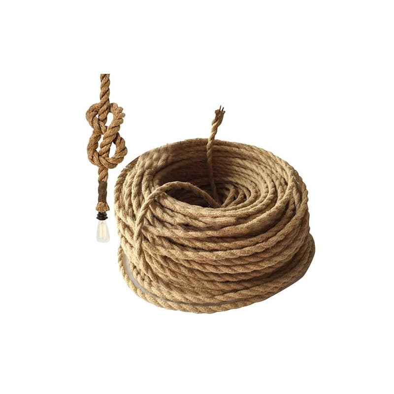 LED Lighting Fil Électrique Tissu Rétro Corde De Chanvre Tressé Torsadée Câble 2 Noyaux Pour Accessoires De Lampe À Suspendre 10