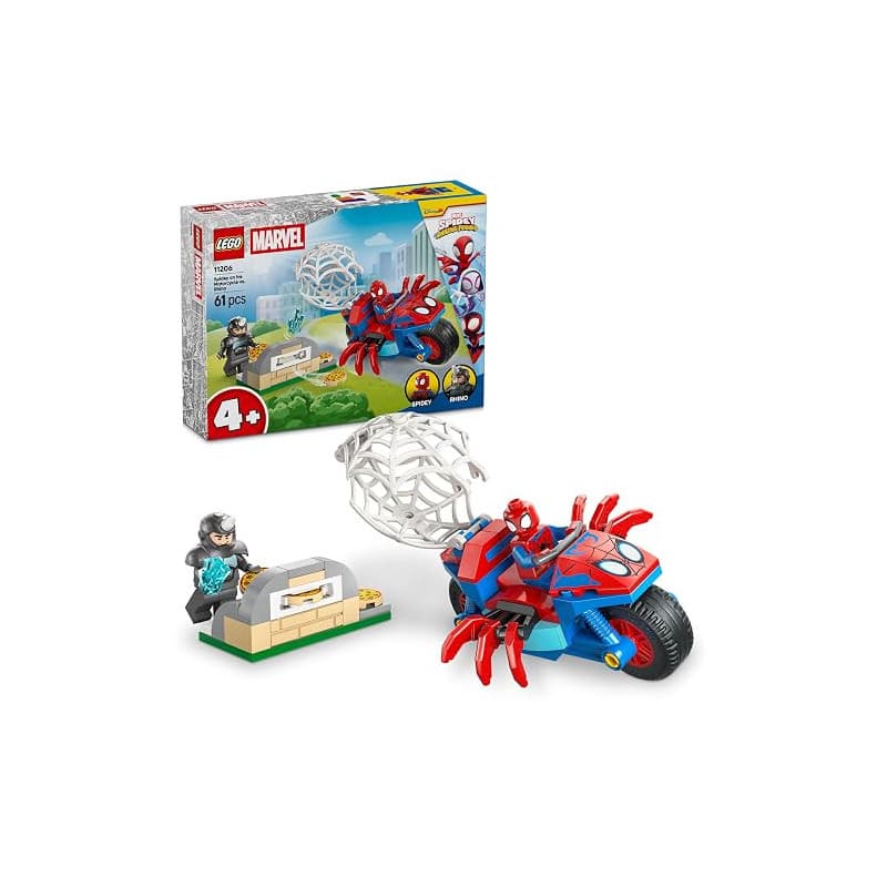 LEGO Spidey Spidey sur sa Moto Contre Rhino 11206 | Jouet pour garçon ou fille dès 4 ans, jouet super-héros avec moto, 2 minifig