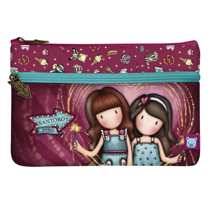 Trousse d'écolier Gorjuss Fireworks Bordeaux (23.4 x 15.5 x 1.5 cm)