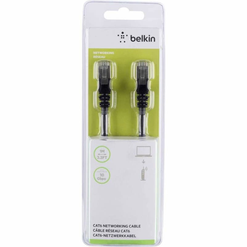 Belkin RJ45-RJ45, Cat6, 1m câble de réseau Noir