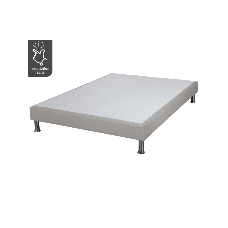 Sommier 160 x 200 avec les 4 pieds en bois 3 coloris